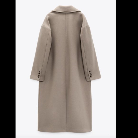 ZARA WOMEN NEW OVERSIZED DOUBLE BREASTED WOOL BLEND COAT GRAY 2578/747 X… - Picture 11 of 15